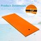 Orange 3-Layer XPE Foam Floating Water Mat with Rolling Pillow and Tear-Resistant